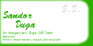 sandor duga business card